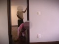 Wife gives blowjob to painter while her husband goes down the street.