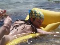Sexy Sirena Masturbating at the Beach