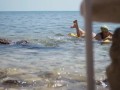 Sexy Sirena Masturbating at the Beach