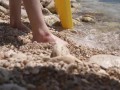 Sexy Sirena Masturbating at the Beach