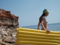 Sexy Sirena Masturbating at the Beach