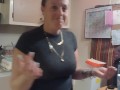 Business Woman Doing Her Duties Around The House After Work In Her Short Dress (PANTY TEASE)