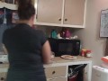 Business Woman Doing Her Duties Around The House After Work In Her Short Dress (PANTY TEASE)