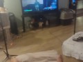 Filming Thick White Girl In Her Dress Playing Video Games