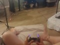 Filming Thick White Girl In Her Dress Playing Video Games
