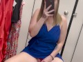 Risky vibrator play in changing room