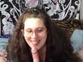 Busty chubby white girl loves sucking cock, deepthroating throatpie