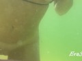 pissing and masturbating underwater at the sea public beach