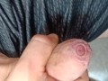 tight foreskin large cock play- playing with my uncut foreskin phimosis cock