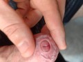 tight foreskin large cock play- playing with my uncut foreskin phimosis cock
