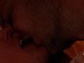 Kissing, pussy licking, reverse cowgirl with Cum Load Into Perfect Pussy - super close-up