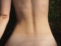 Perfect body girl gets cum in her ass outdoor