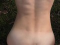 Perfect body girl gets cum in her ass outdoor