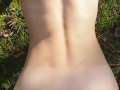 Perfect body girl gets cum in her ass outdoor