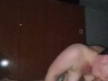 I eat his cucumber and he puts me in 3 positions to cum on top of me