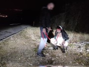 Piss Slut Wife in a Nun costume with a dog collar around her neck receives a golden shower her mout