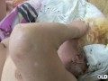 OLDNANNY BBW grandma visits a couple and sucks dick and squeezes her breasts