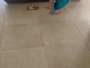 little doggy style on the balcony interrupted by the arrival of the gardener