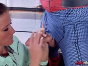 Naughty MILF Sofie Marie Gives Spiderman An Amazing Blowjoba