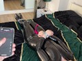 Girl in latex catsuit tied up and teased denial with vibrator
