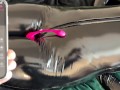 Girl in latex catsuit tied up and teased denial with vibrator