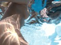 Perfect body euro teen gets naked in the pool