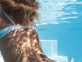 Perfect body euro teen gets naked in the pool