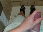 public bathroom tight foreskin masterbation! so much fun !