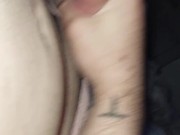 Jerking in new pink thong