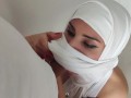 MUSLIM SLUT STRIP AND SUCK IN WHITE HIJAB