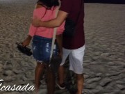 Peguei um  na praia, levei ele para o escurinho e fui flagrada pelas câmeras