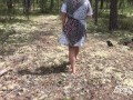 blonde pissing naked in the woods