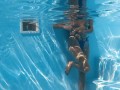 Big ass lazy teen Lia swims naked