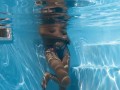 Big ass lazy teen Lia swims naked