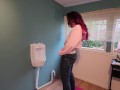 Standing Jeans Pee Practice (3 Urinal, 1 Toilet)