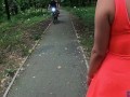 My stepsister encourages me to fuck her ass in the public park