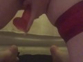 Dildo Play on the bathroom floor