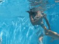 Captivating Bonnie Dolce swimming naked