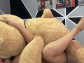 Horny college girl masturbates with her teddy bear and squirts 💦