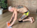 Daddy asked to clean up and bare butt twink washes the floors - 561