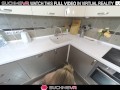 Tattoed girl Irish with boyfriend in sex action in kitchen in VR.