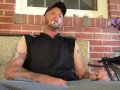 Smoking and stroking my BWC outside until cumshot