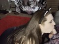 Sexy naughty plus size kitty gets fed hot creamy milky cum