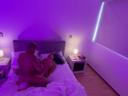 Stepmom shares bed and gets anal sex. Behind the scenes