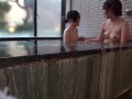 Real life Japanese lesbian friends come out to each other on a weekend onsen getaway and while bathing together naked