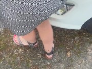 I fake a car breakdown to suck a dick and swallow a load of cum