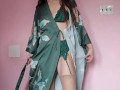 Green Lingerie Striptease & Fingering Myself