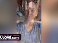 Babe getting sweaty & dirty then full makeup & hair done & behind the porn scenes of cowgirl creampie video - Lelu Love