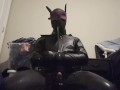 LatexPup Self Bondage orgasam