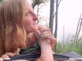 She loves sucking my cock in public places multiple cumshot - Horny Hiking ft Molly Pills - POV 4K